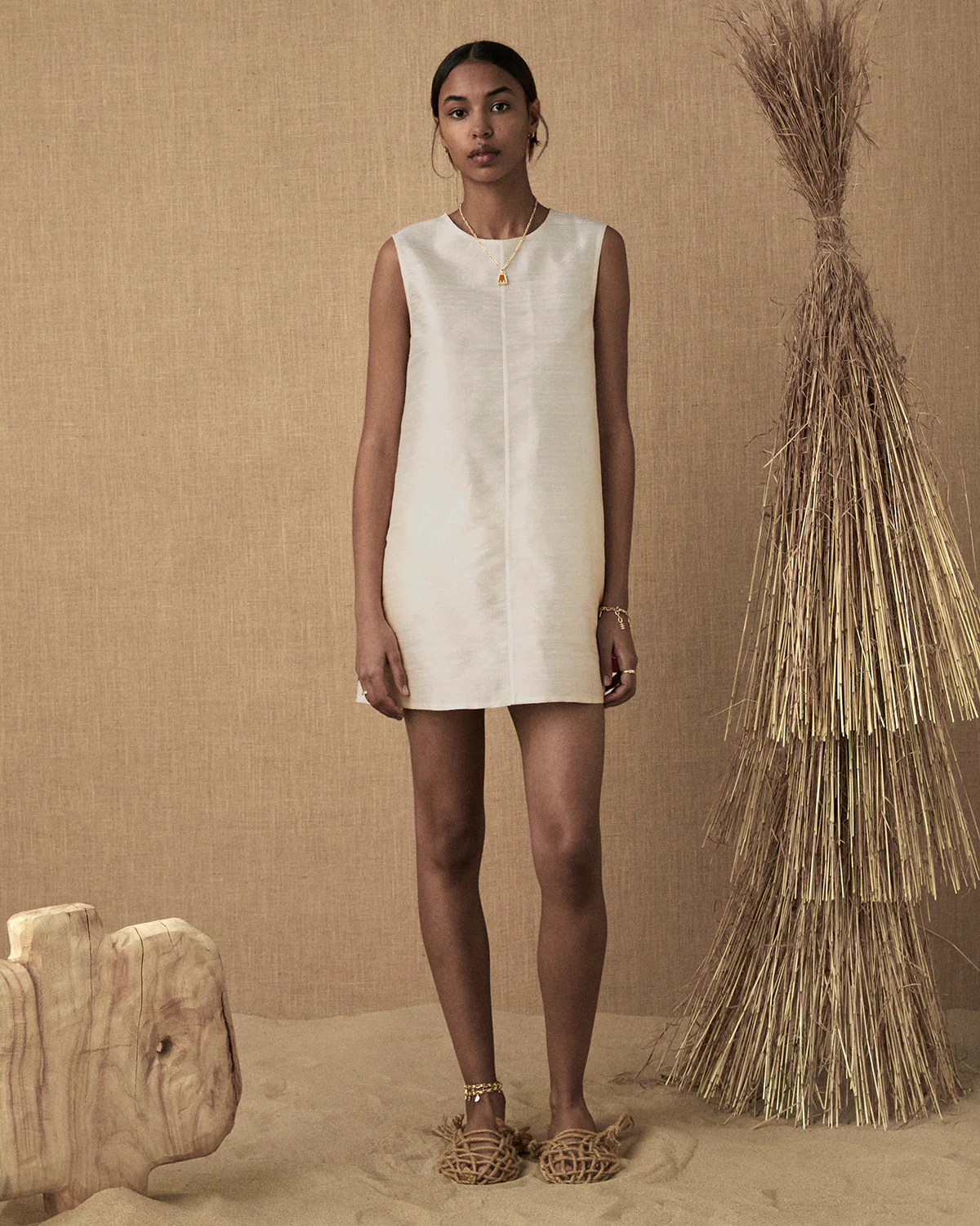 Cartouche Silk Mini Dress - Image 2