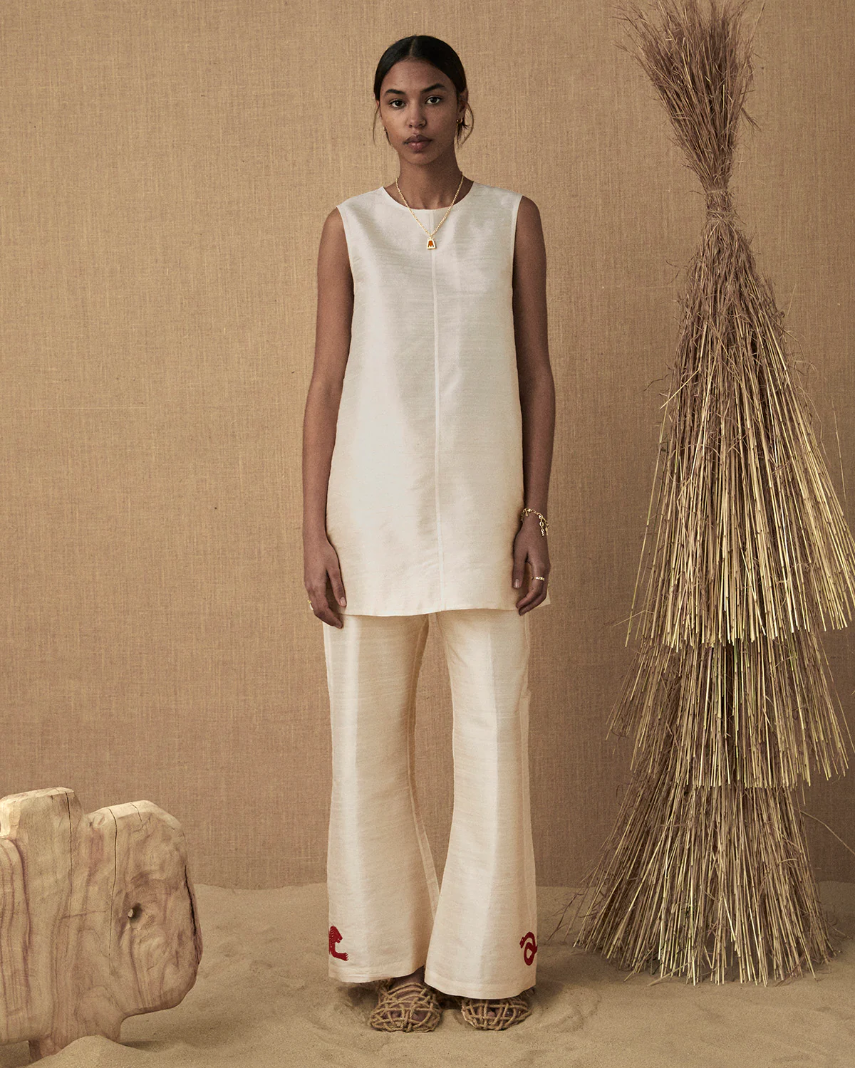 Cartouche Silk Mini Dress - Image 4