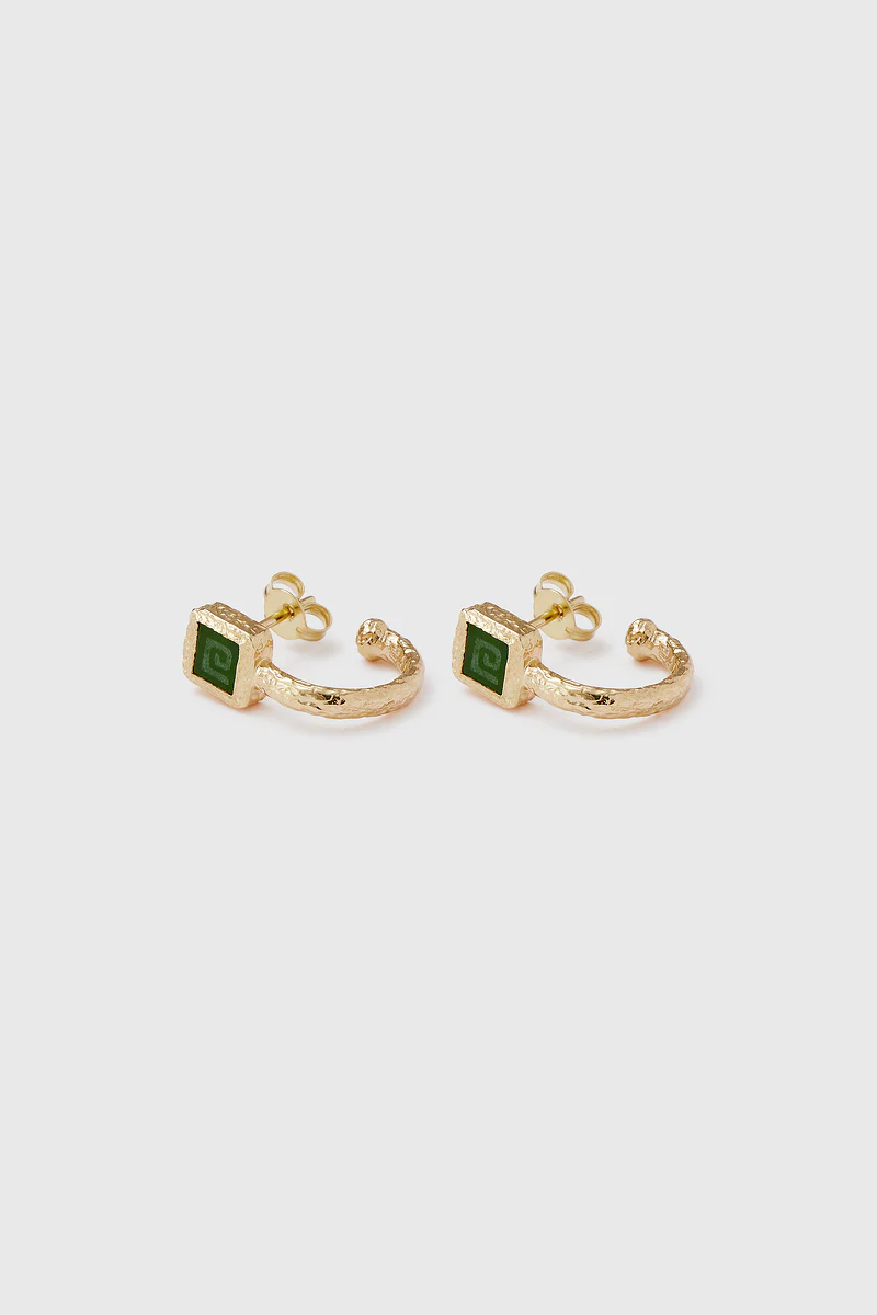 Jade Key Earrings - 9ct - Image 4