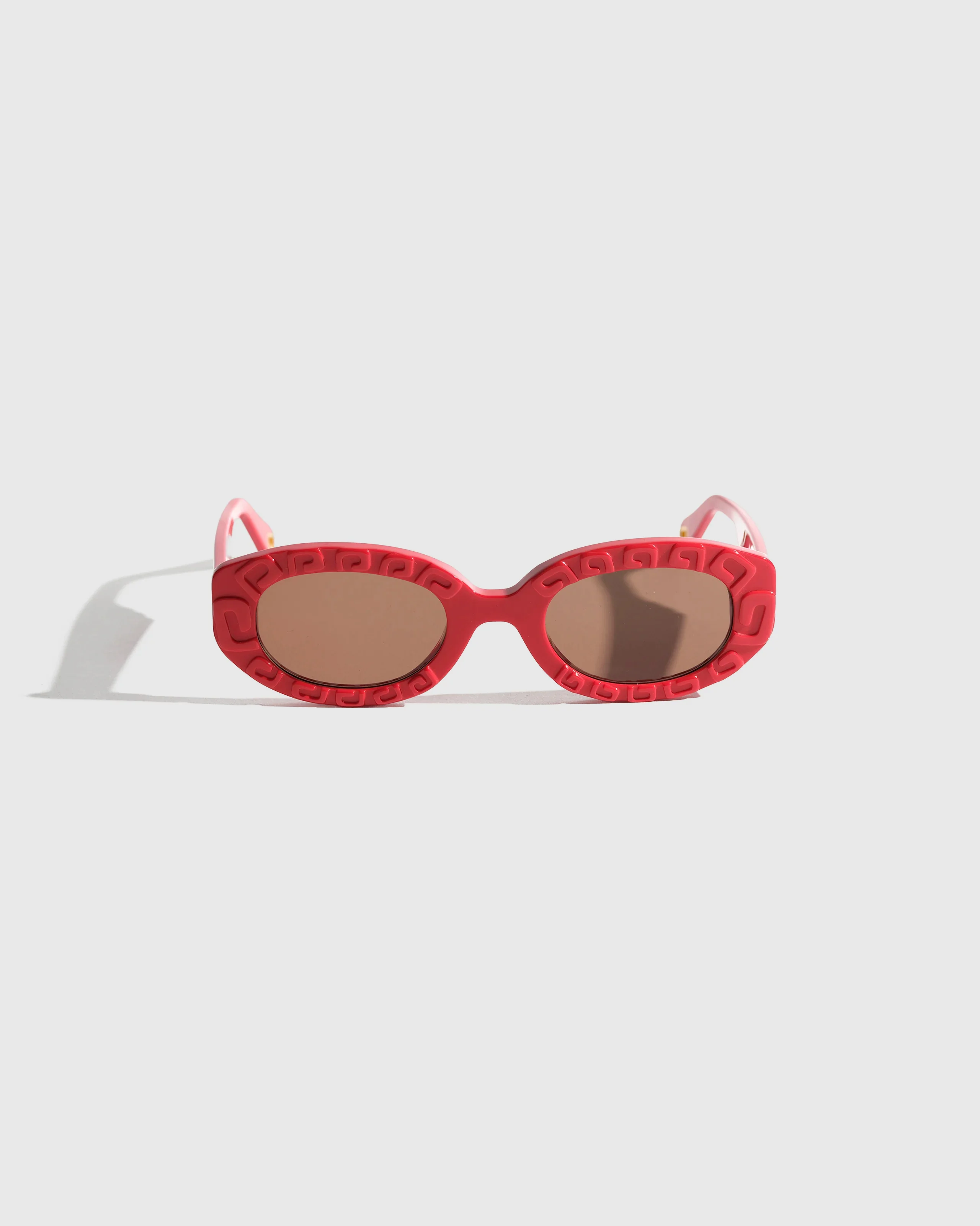 Draa Embossed Oval Sunglasses - Image 9