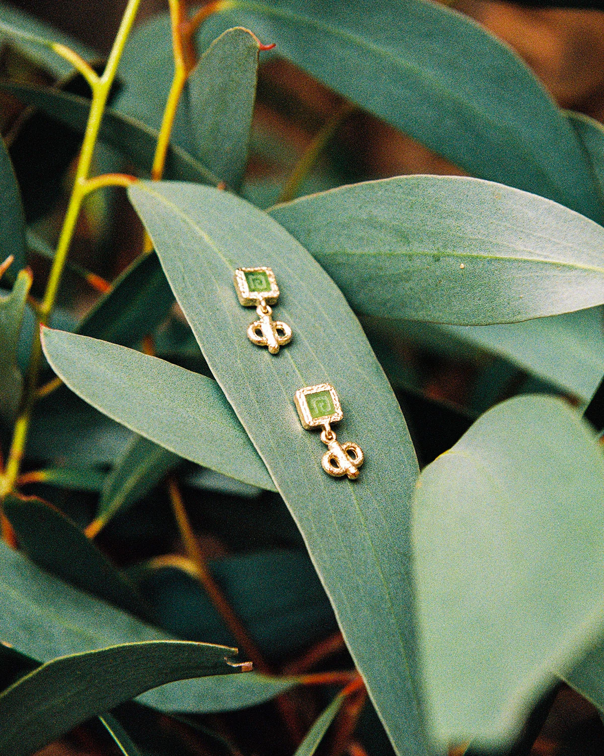 Jade Stone Key Earrings - Image 3