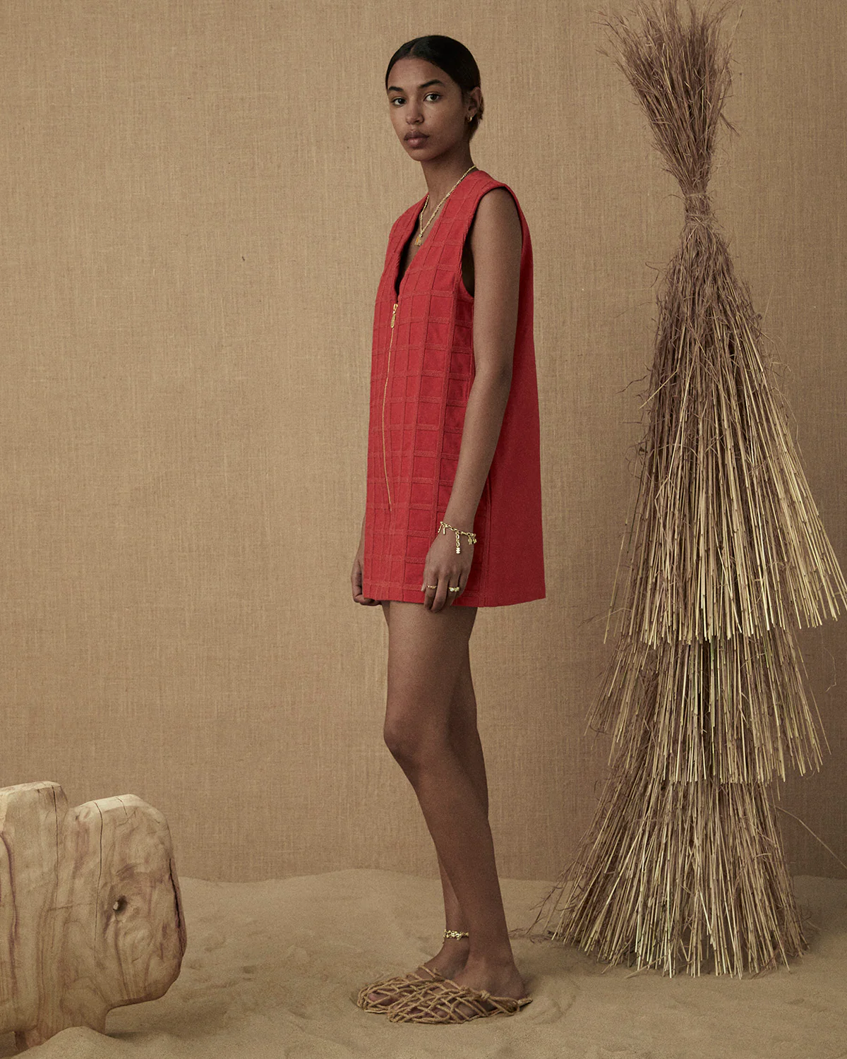 Jali Embroidered Vest Dress - Image 4
