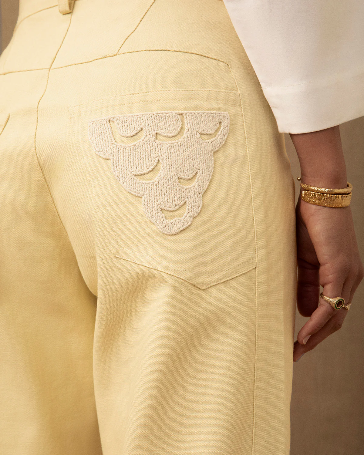 Canvas Embroidered Jean - Image 5