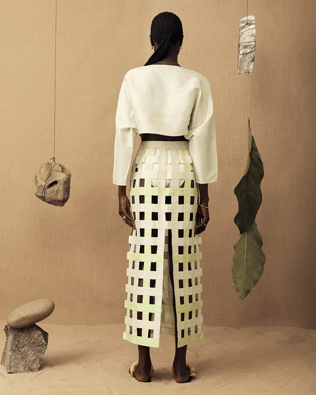 Silk Grid Skirt - Image 4