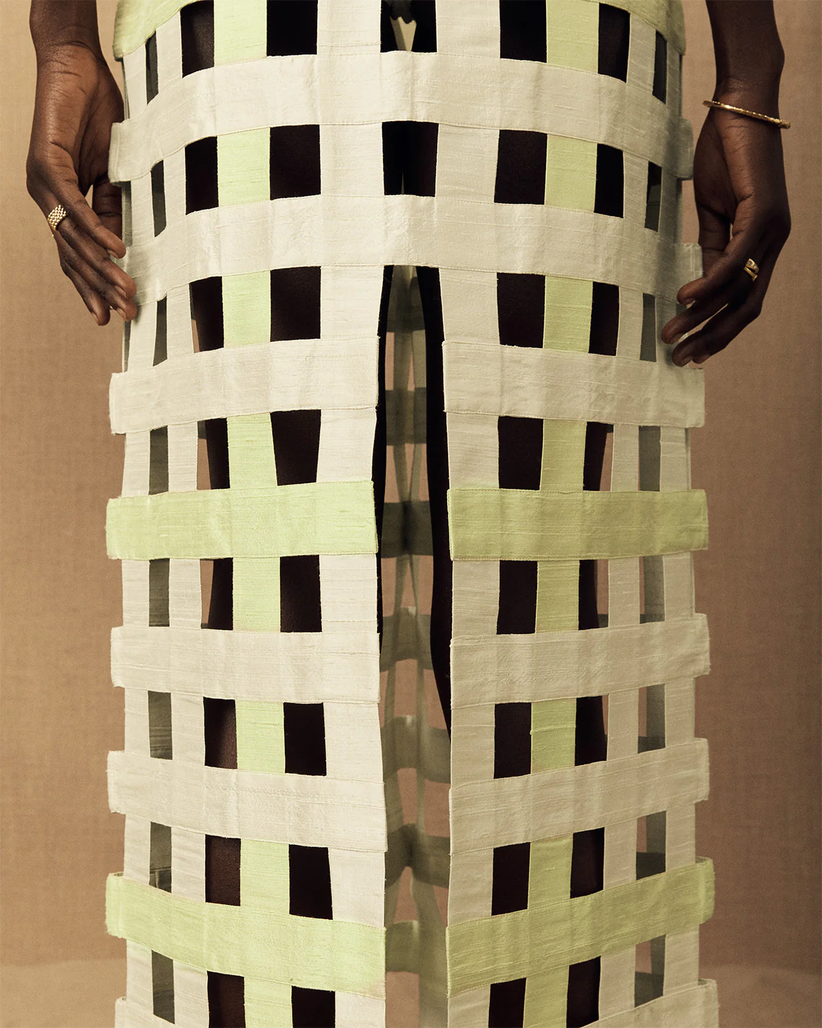 Silk Grid Skirt - Image 5