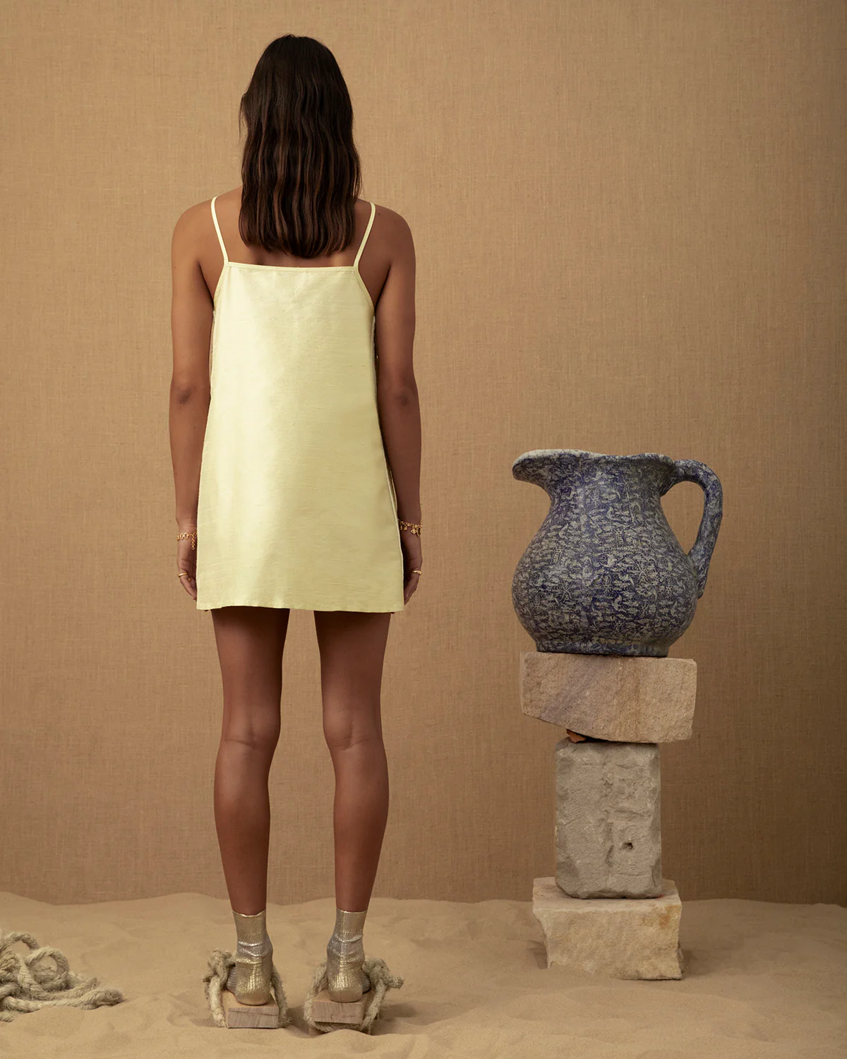 Tufted Wave Silk Cami Dress - Image 4