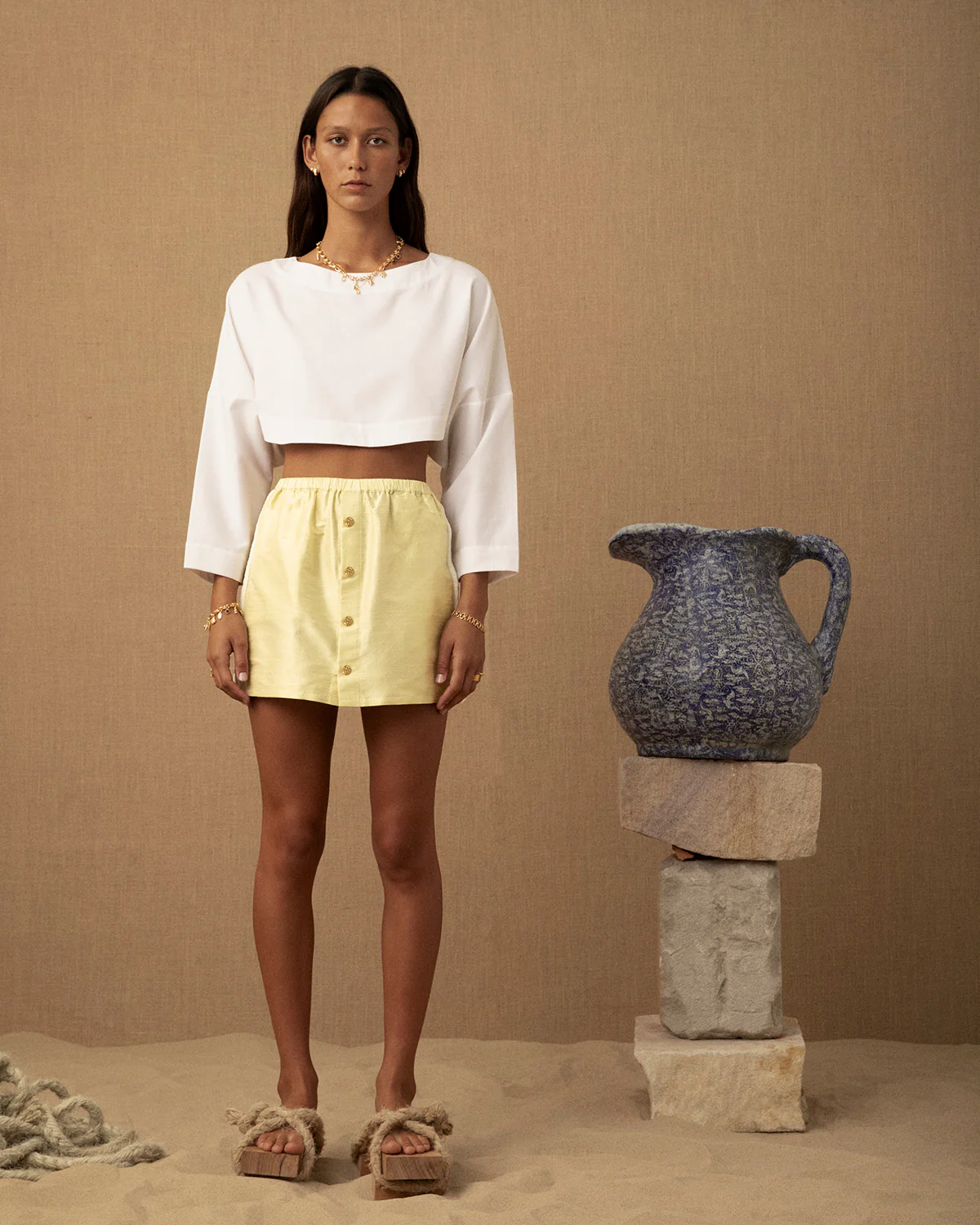 Tufted Wave Silk Mini Skirt - Image 4